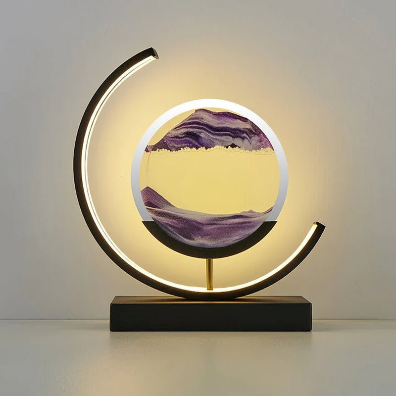 Lampa z Piaskowym Krajobrazem | Dekoracyjna Lampa LED | Ruchoma Sztuka