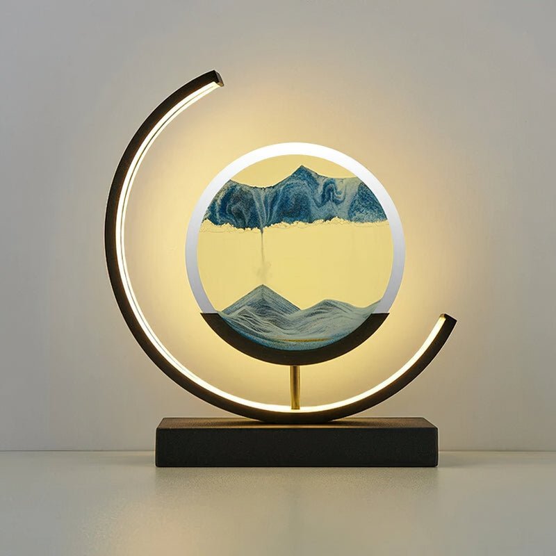 Lampa z Piaskowym Krajobrazem | Dekoracyjna Lampa LED | Ruchoma Sztuka