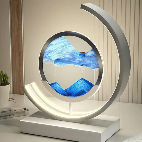 Lampa z Piaskowym Krajobrazem | Dekoracyjna Lampa LED | Ruchoma Sztuka