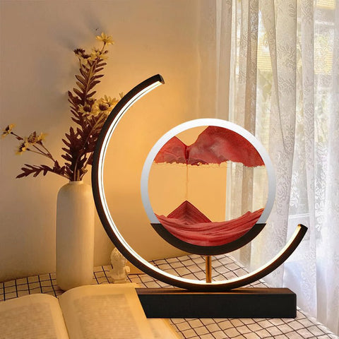 Lampa z Piaskowym Krajobrazem | Dekoracyjna Lampa LED | Ruchoma Sztuka