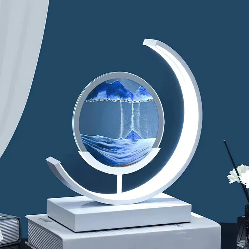 Lampa z Piaskowym Krajobrazem | Dekoracyjna Lampa LED | Ruchoma Sztuka