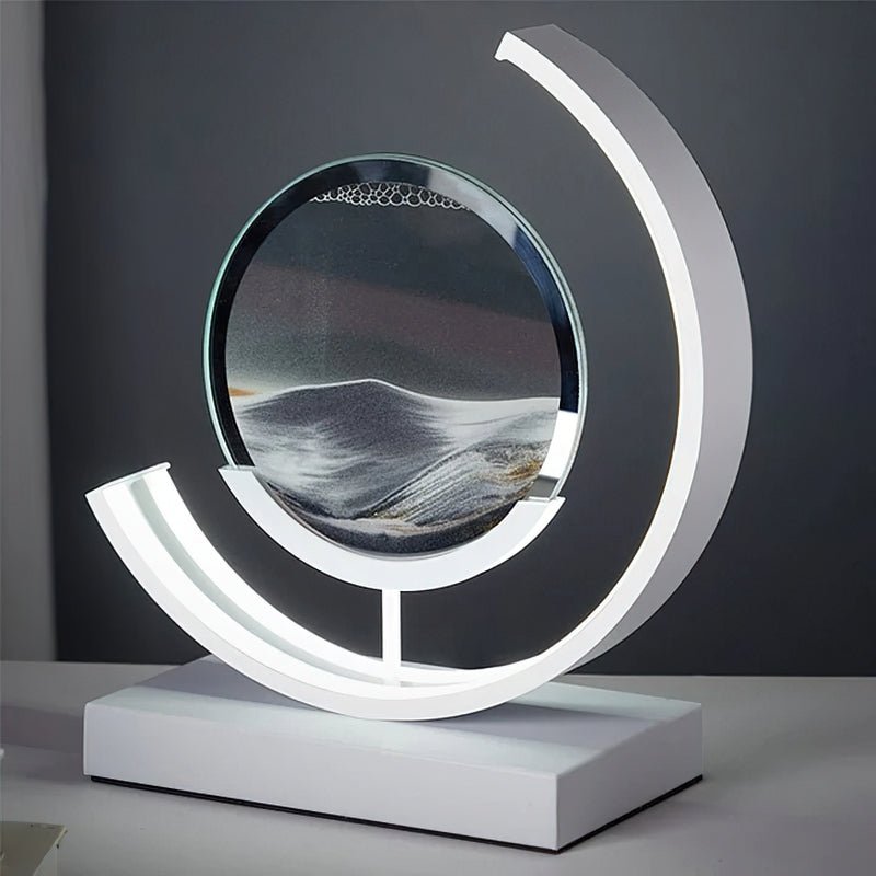 Lampa z Piaskowym Krajobrazem | Dekoracyjna Lampa LED | Ruchoma Sztuka