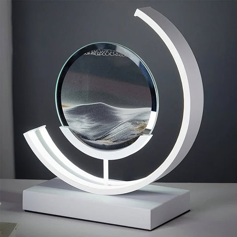 Lampa z Piaskowym Krajobrazem | Dekoracyjna Lampa LED | Ruchoma Sztuka