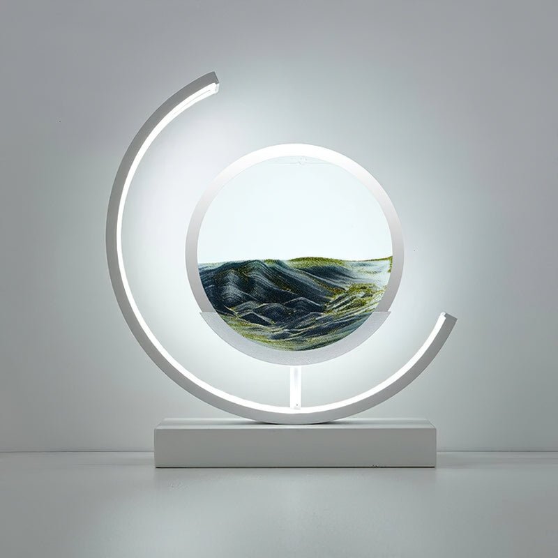 Lampa z Piaskowym Krajobrazem | Dekoracyjna Lampa LED | Ruchoma Sztuka