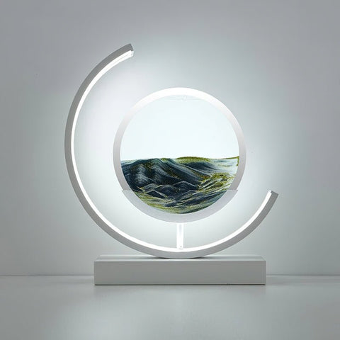 Lampa z Piaskowym Krajobrazem | Dekoracyjna Lampa LED | Ruchoma Sztuka