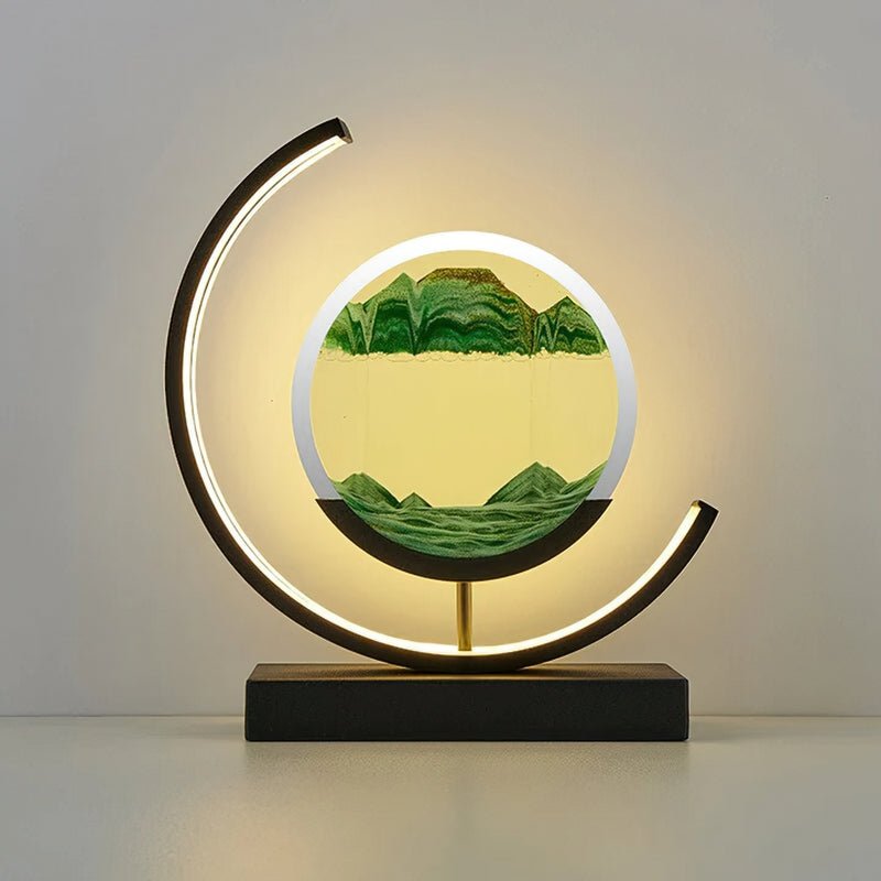 Lampa z Piaskowym Krajobrazem | Dekoracyjna Lampa LED | Ruchoma Sztuka