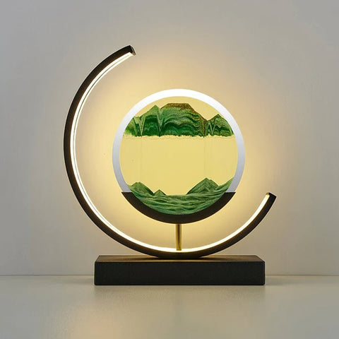 Lampa z Piaskowym Krajobrazem | Dekoracyjna Lampa LED | Ruchoma Sztuka