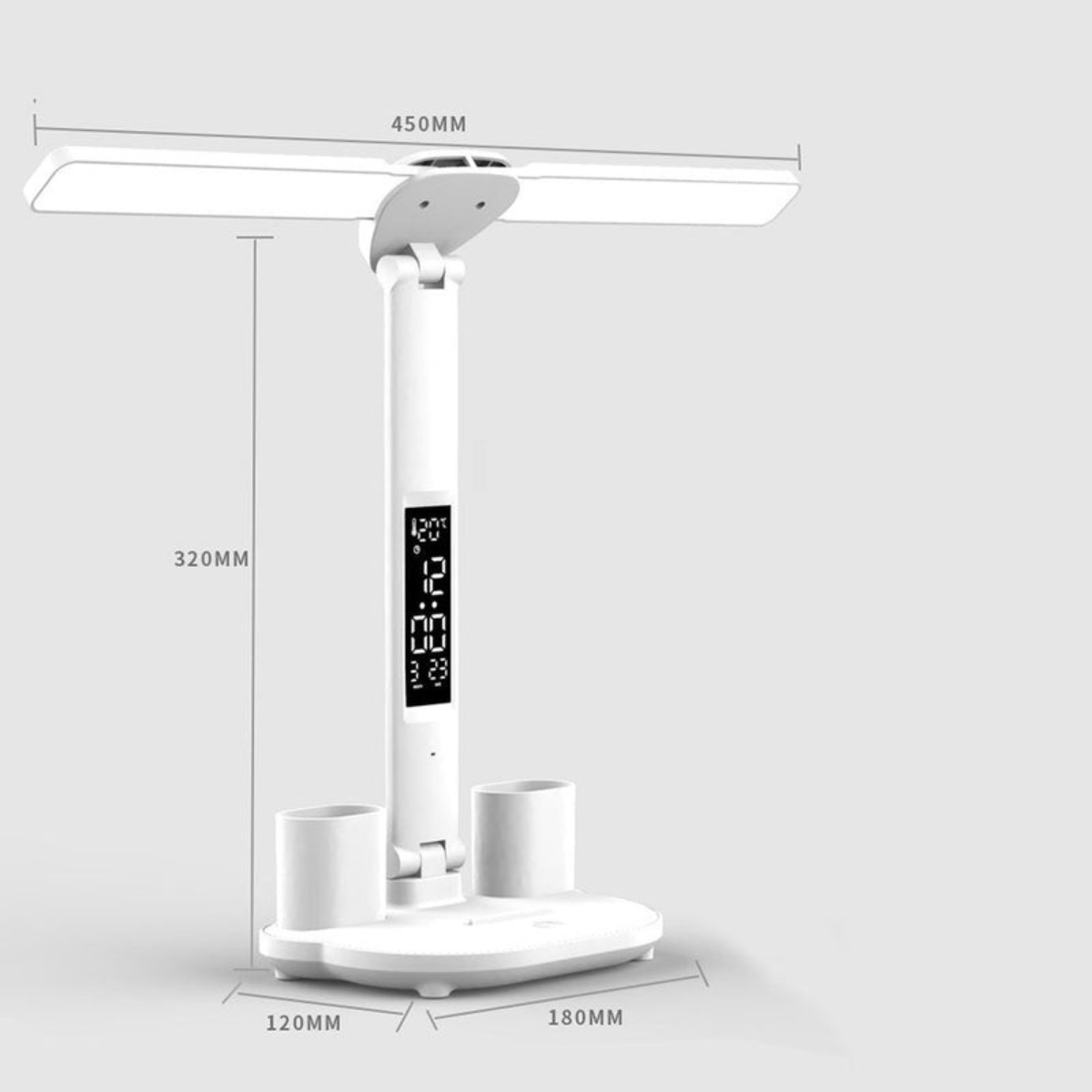 Lampa Biurkowa LED z Kalendarzem | Regulacja Światła i Pojemnik na Długopisy | Składana i Mobilna