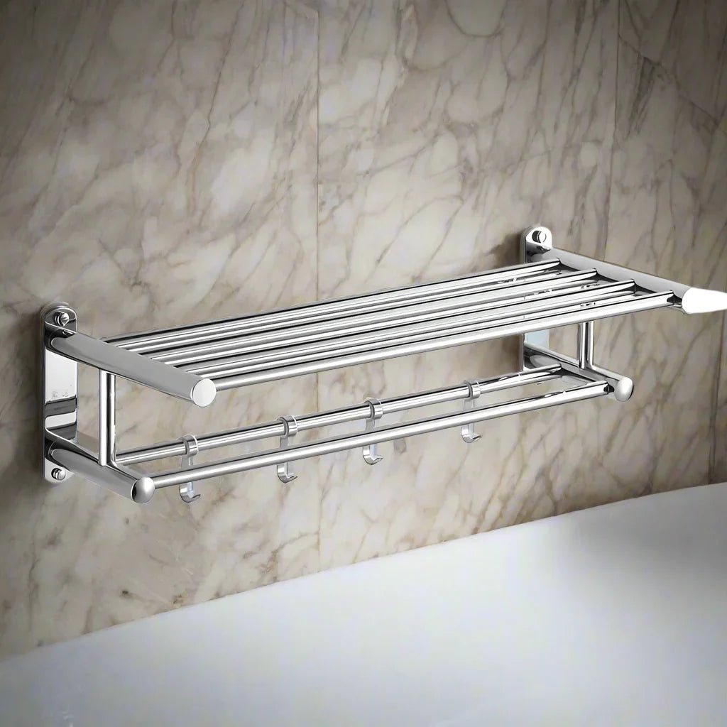 Półka Steelrack | Wieszak na Ręczniki | Stal Nierdzewna do Łazienki