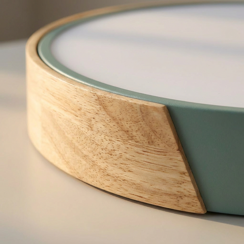 Plafon Liora | Lampa LED Sufitowa | Drewno i Kolorowy Akcent