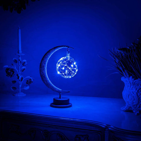 Lampa Enchanted Lunar | Lampka Dekoracyjna LED | Szklana Kula w Księżycu