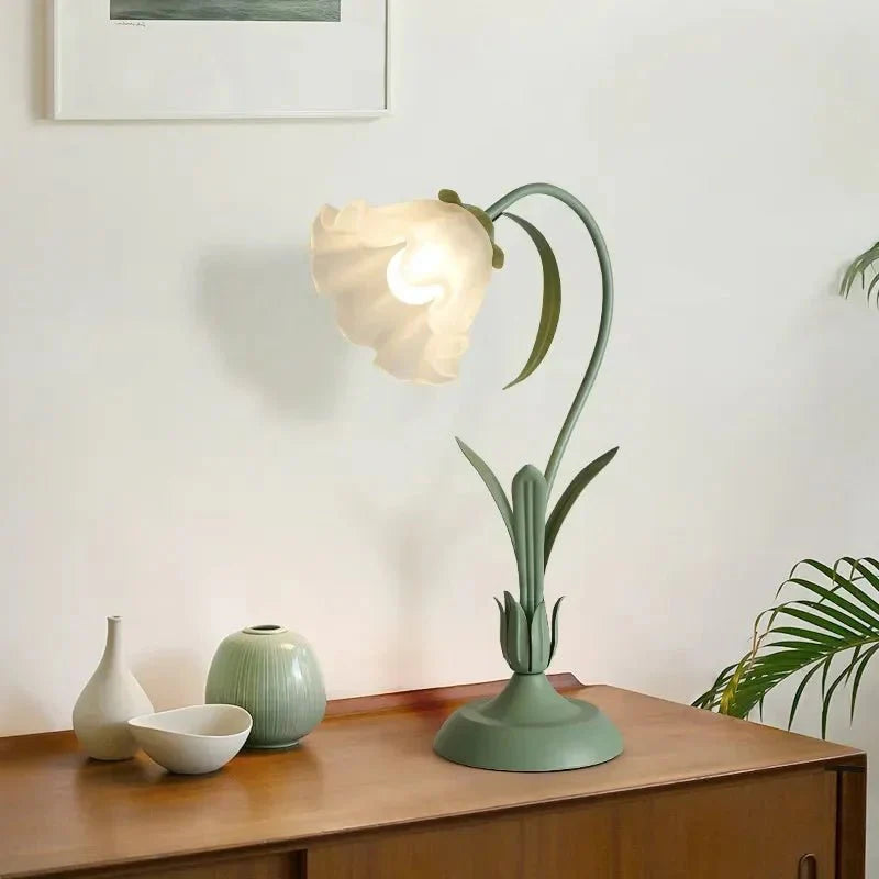 Lampa Stołowa Fleuris | Stylizowana Lampa Kwiatowa | Vintage Elegancja