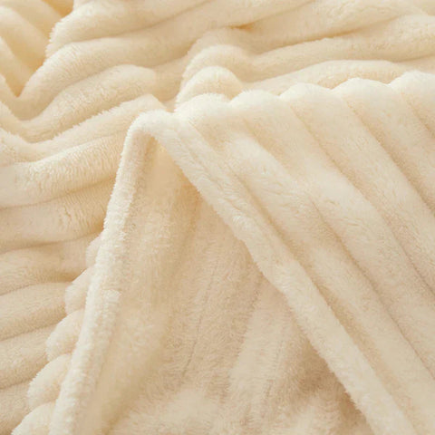 Koc CozyStripe | Koc Zimowy Dekoracyjny | Miękki Polar Flanelowy