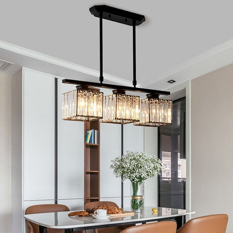 Lampa Wisząca Trevia | Żyrandol z Kryształowymi Kloszami | Metalowa Konstrukcja