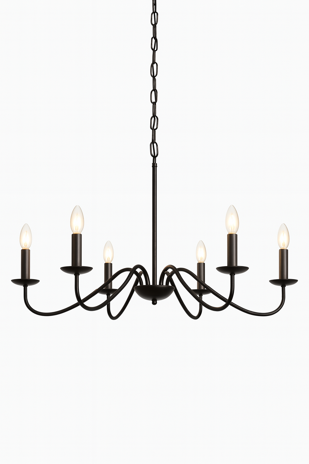 Żyrandol Elviro | Lampa Wisząca z Metalu | Klasyczna Forma Świecznikowa